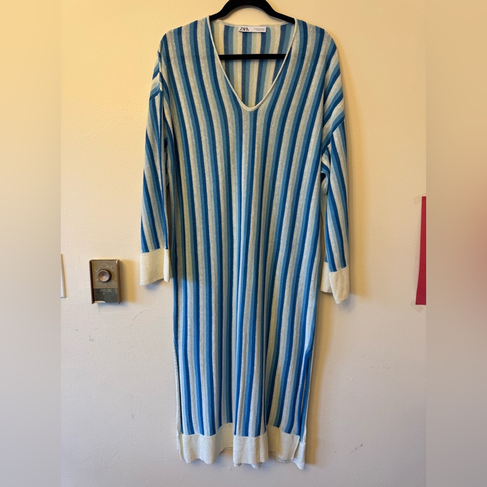 Zara Multicolor Striped Knit coverup Size M
